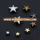 High quality shiny decoration star shape metal brass studs for leather jacket